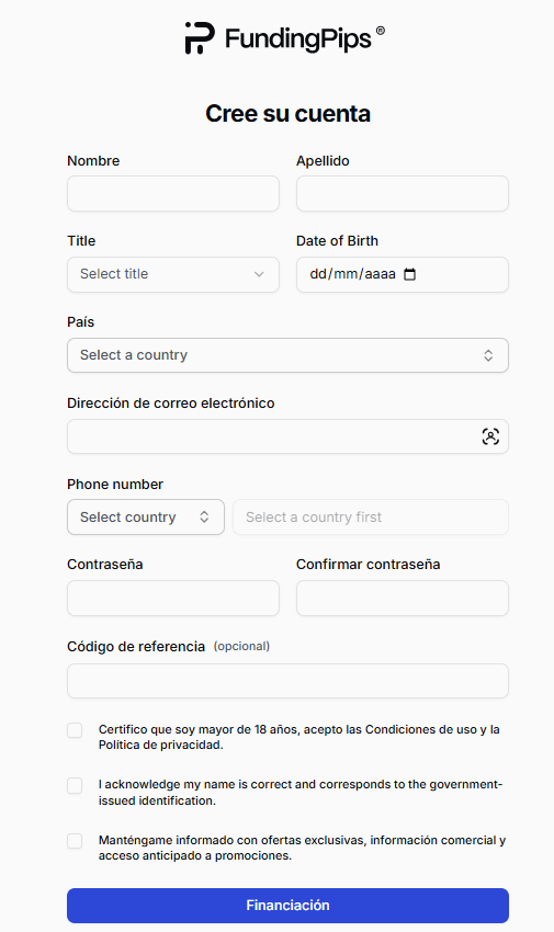 Abrir Cuenta FundingPips