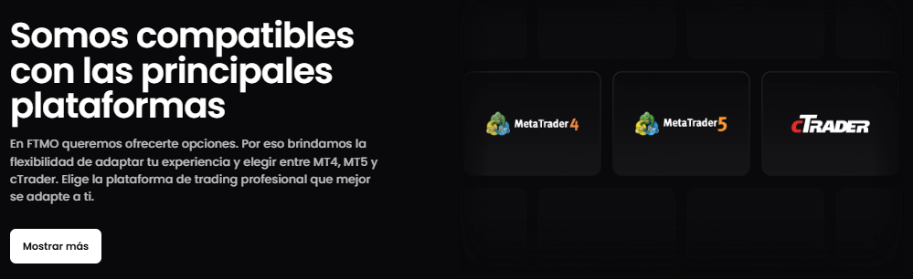 Plataformas diponibles en FTMO