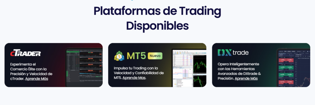 Plataformas disponibles BrighFunded