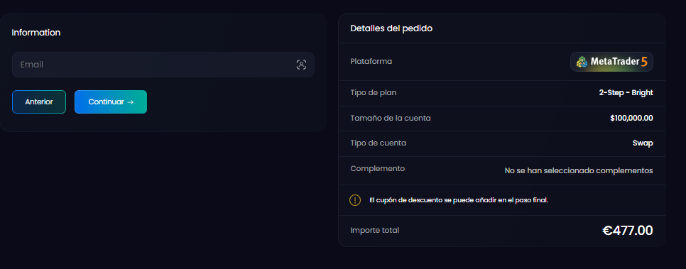Proceso de apertura BrighFunded