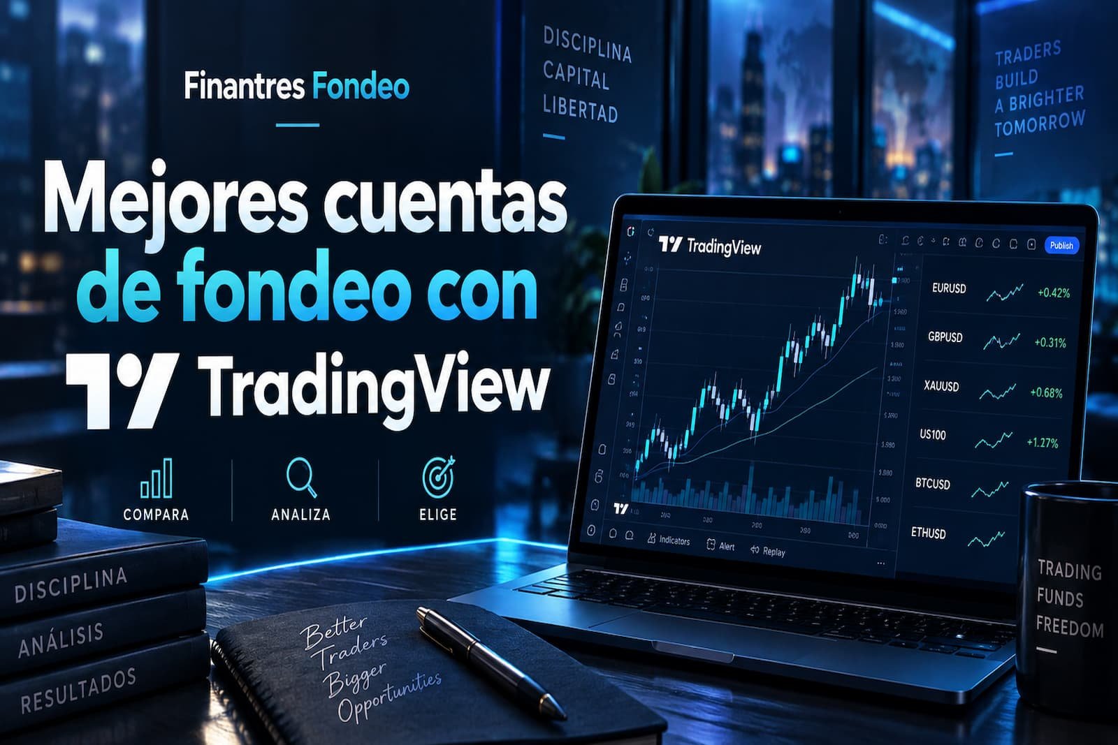 Mejores cuentas de fondeo con TradingView