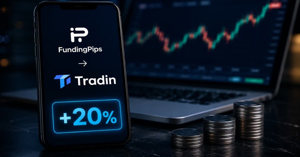 FundingPips permite mover rewards a Tradin con un 20% extra no retirable