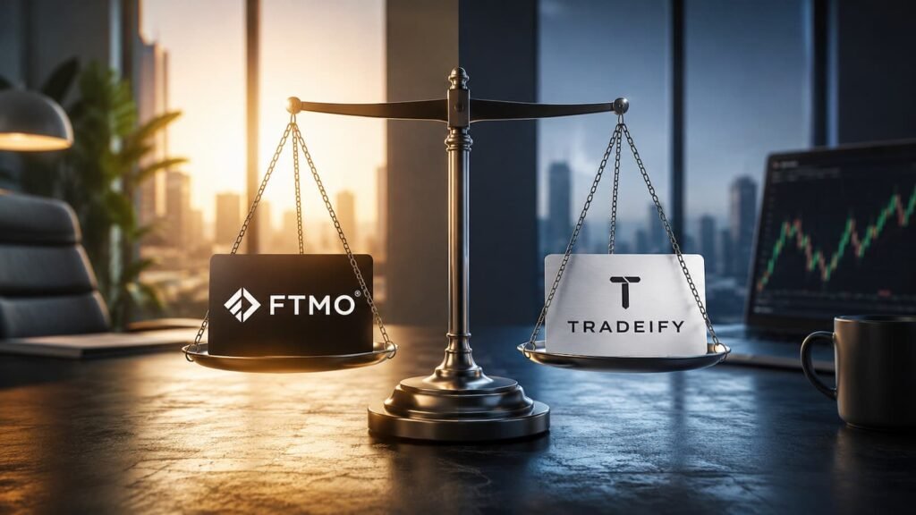 Comparación mensual de FTMO y Tradeify para traders de fondeo