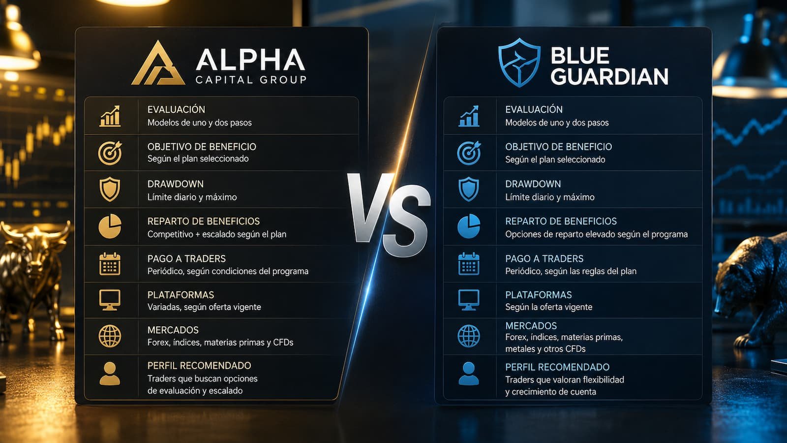 Comparativa de julio entre Alpha Capital Group y Blue Guardian