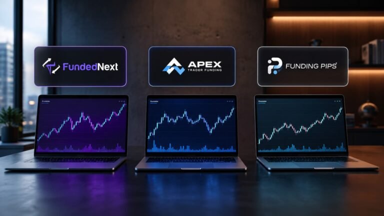 Comparativa de julio entre FundedNext Apex Trader Funding y Funding Pips