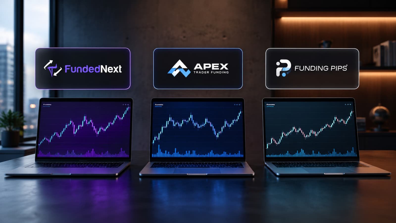 Comparativa de julio entre FundedNext Apex Trader Funding y Funding Pips