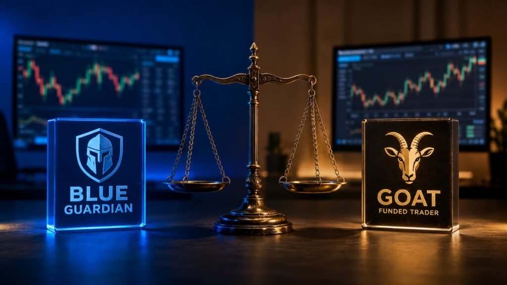 Comparativa de reglas entre Blue Guardian y Goat Funded Trader en julio