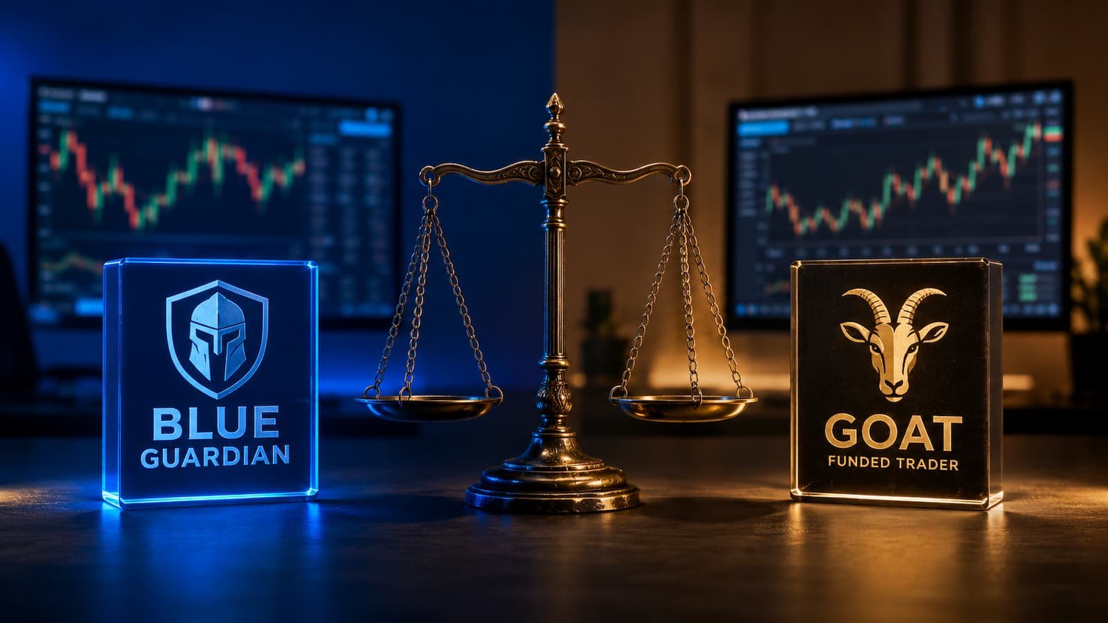 Comparativa de reglas entre Blue Guardian y Goat Funded Trader en julio