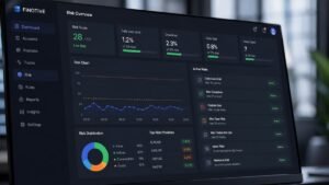 Dashboard de Finotive con métricas de riesgo y reglas visibles para traders.