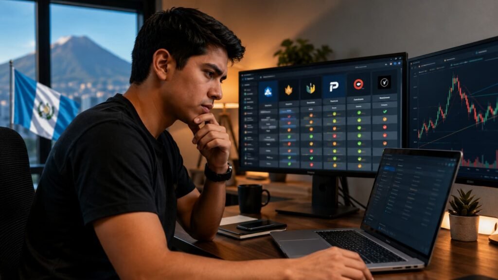 Trader de Guatemala comparando cuentas de fondeo en julio de 2026