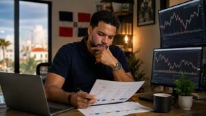 Trader dominicano comparando cuentas de fondeo en julio de 2026