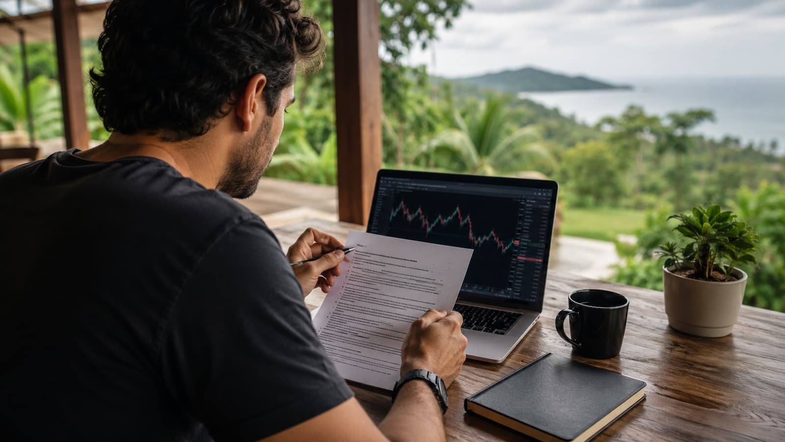 Trader en Costa Rica revisando reglas de una cuenta de fondeo