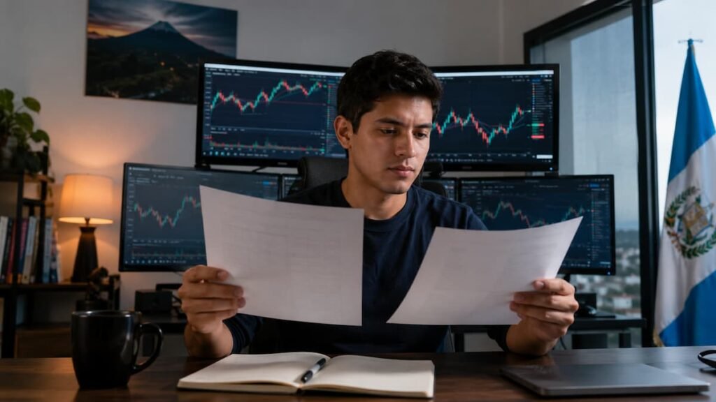 Trader en Guatemala comparando reglas de cuentas de fondeo