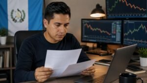 Trader guatemalteco revisando reglas de cuentas de fondeo