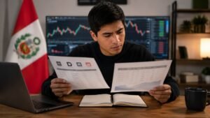 Trader peruano comparando cuentas de fondeo y reglas de payout