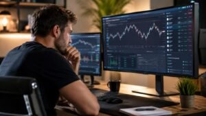 Trader revisando descuentos y reglas de prop firms en julio