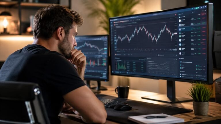 Trader revisando descuentos y reglas de prop firms en julio