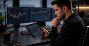 Trader revisando las reglas de Tradeify antes de operar scalping.