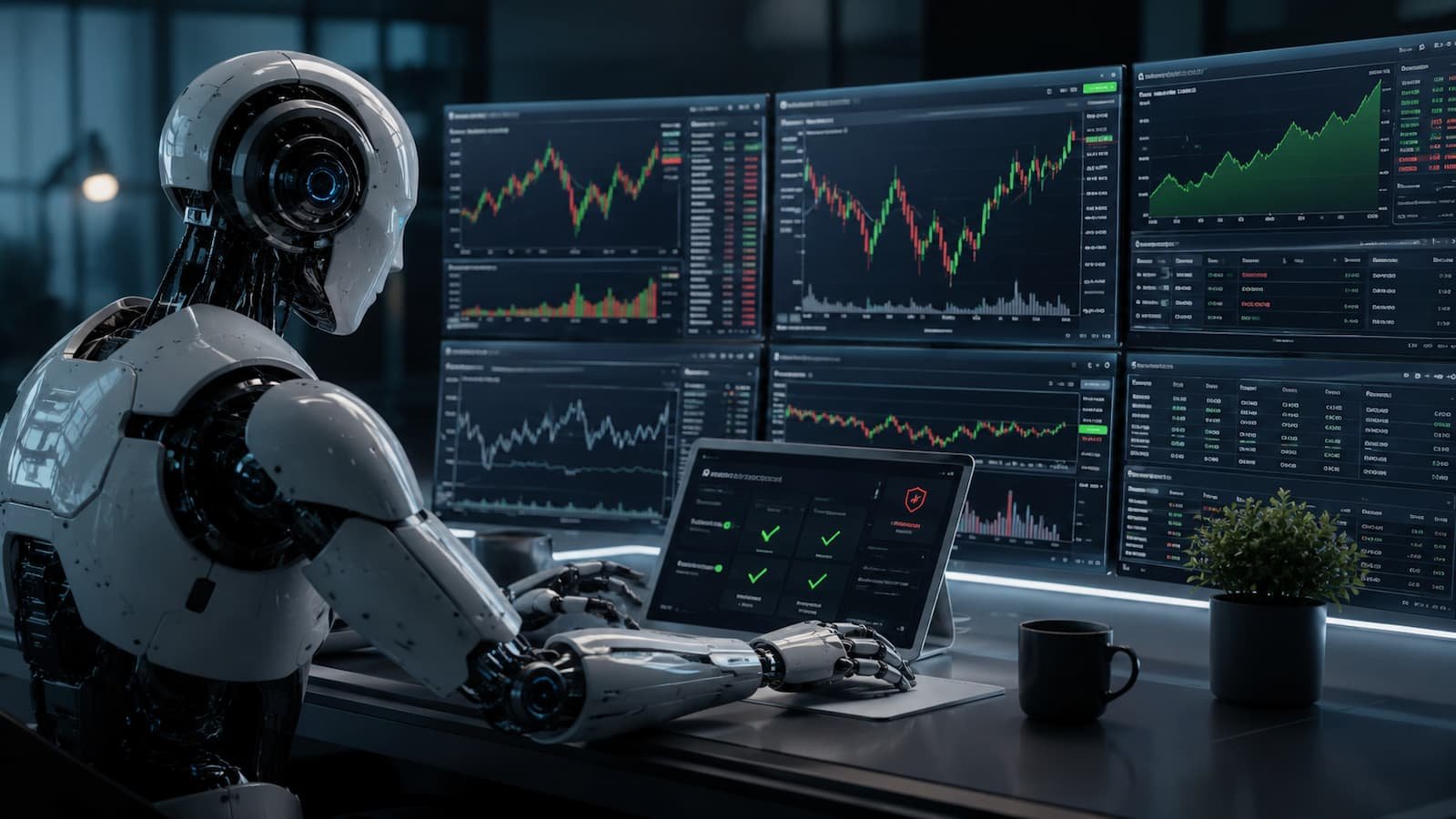 Bot de IA ejecutando futuros con reglas de riesgo en una cuenta de fondeo