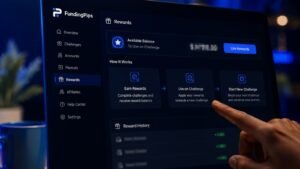 Panel de recompensas de FundingPips para reinvertir en un nuevo challenge