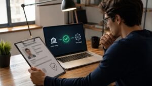 Payout on chain de prop firm y revisión de identidad antes de decidir