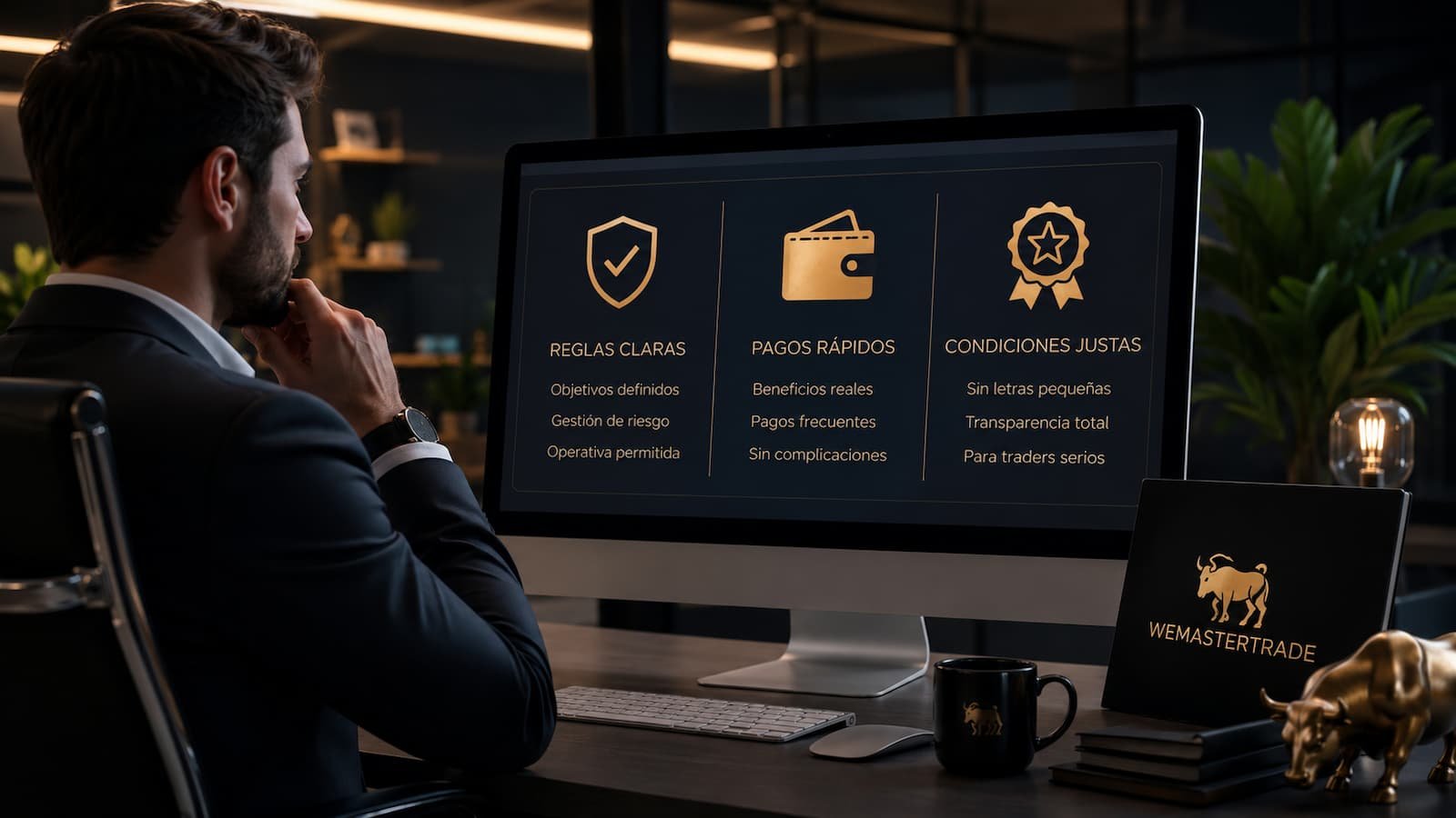 Promoción de WeMasterTrade con foco en reglas pagos y condiciones del challenge