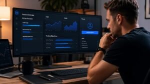 Trader revisando caps y buffer antes de solicitar un payout en E8 Zero
