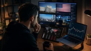 Trader revisando noticias macro antes de operar FundingPips Zero