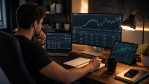 Trader revisando pruebas antes de pedir un payout en una prop firm