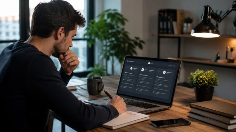 Trader revisando reglas antes de elegir una alternativa a FTMO