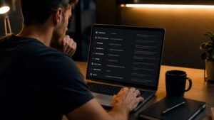 Trader revisando reglas de una prop firm antes de pagar una prueba