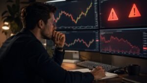 Trader revisando señales de alerta antes de pagar una prueba de fondeo