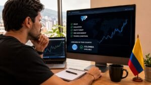 Trader colombiano revisando reglas y disponibilidad de Funding Pips