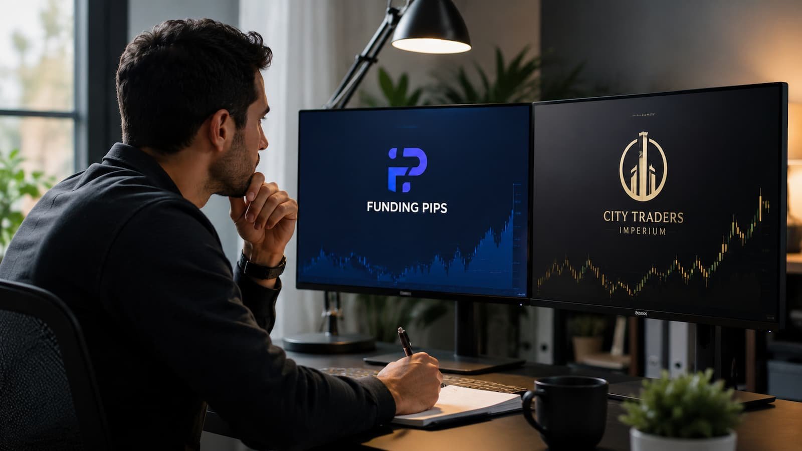 Trader comparando reglas de Funding Pips y City Traders Imperium