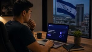 Trader hondureño revisando FundingPips antes de pagar una prueba