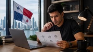 Trader panameño revisando reglas antes de comprar una prueba de fondeo