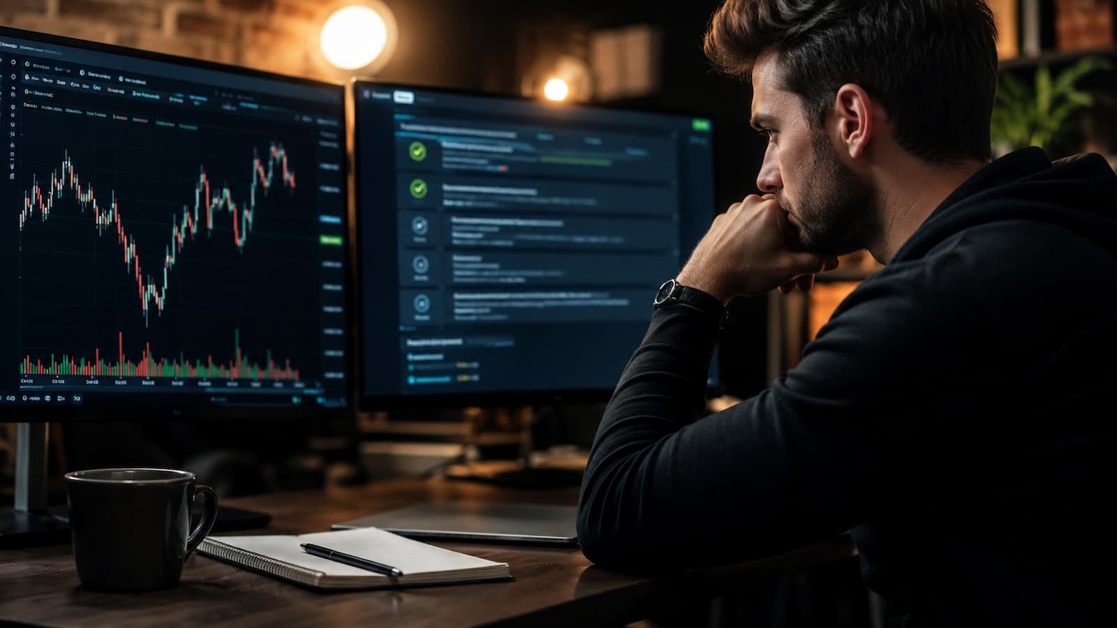 Trader revisando las condiciones de RELOAD50 antes de repetir un challenge.