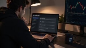 Trader revisando reglas de FundingPips antes de pagar una prueba de fondeo.