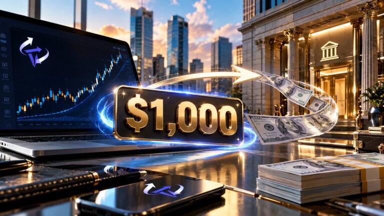 FundedNext Futures fija en 1.000 dólares el mínimo para retirar por banco