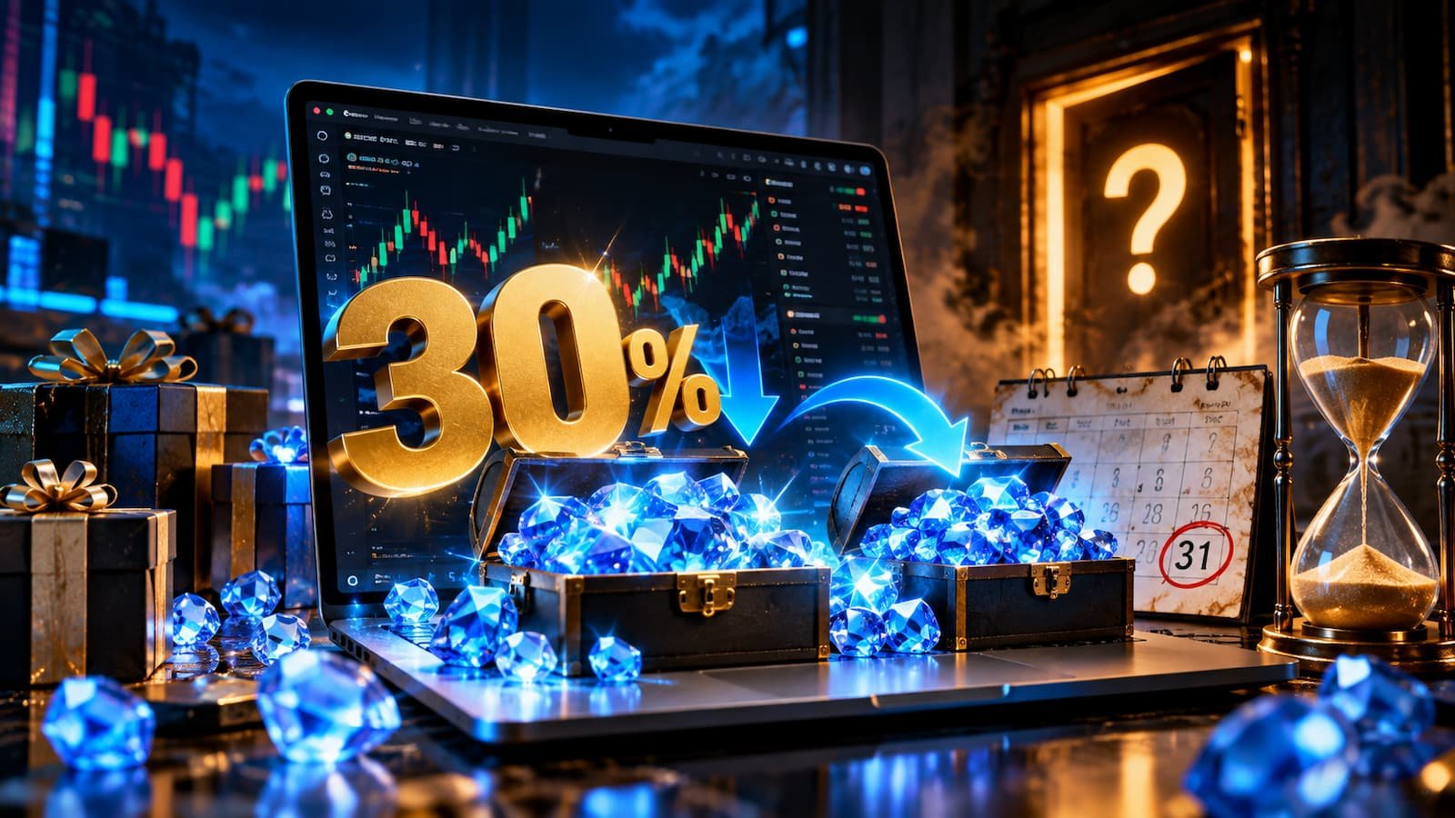 Tradeify muestra un 30% de descuento y una promoción que duplica las Gems.